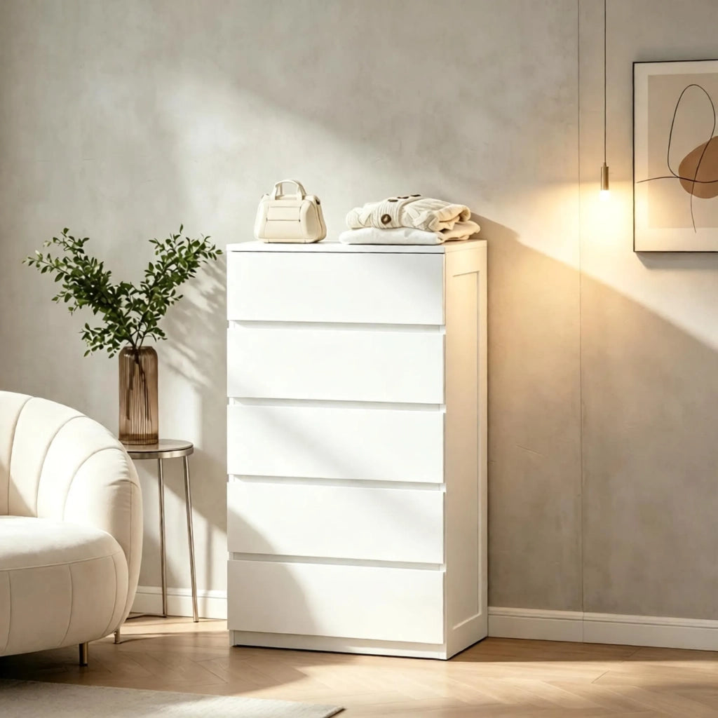 Comò moderno versatile, elegante armadio portaoggetti compatto e alto