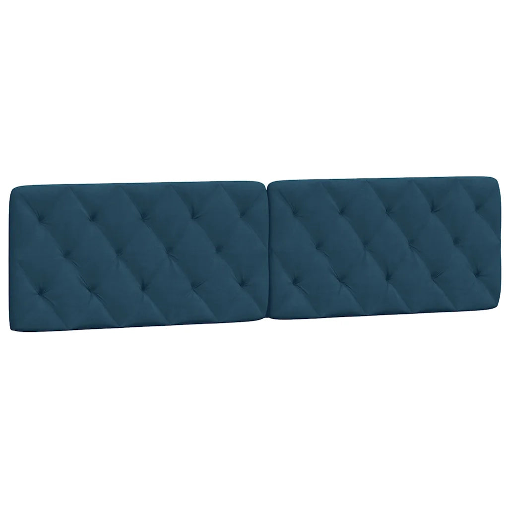 Coussin de tête de lit bleu 200 cm velours
