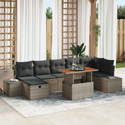 Set Divano da Giardino con cuscino 8 pcs Grigio polyrattan 3360059