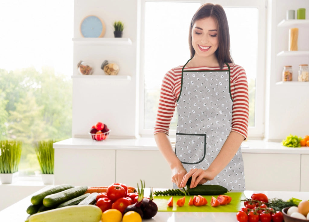 Pack 2 Pezzi Grembiule Alto Pettorina Cucina Chef Casa Con Tasche Margheritine