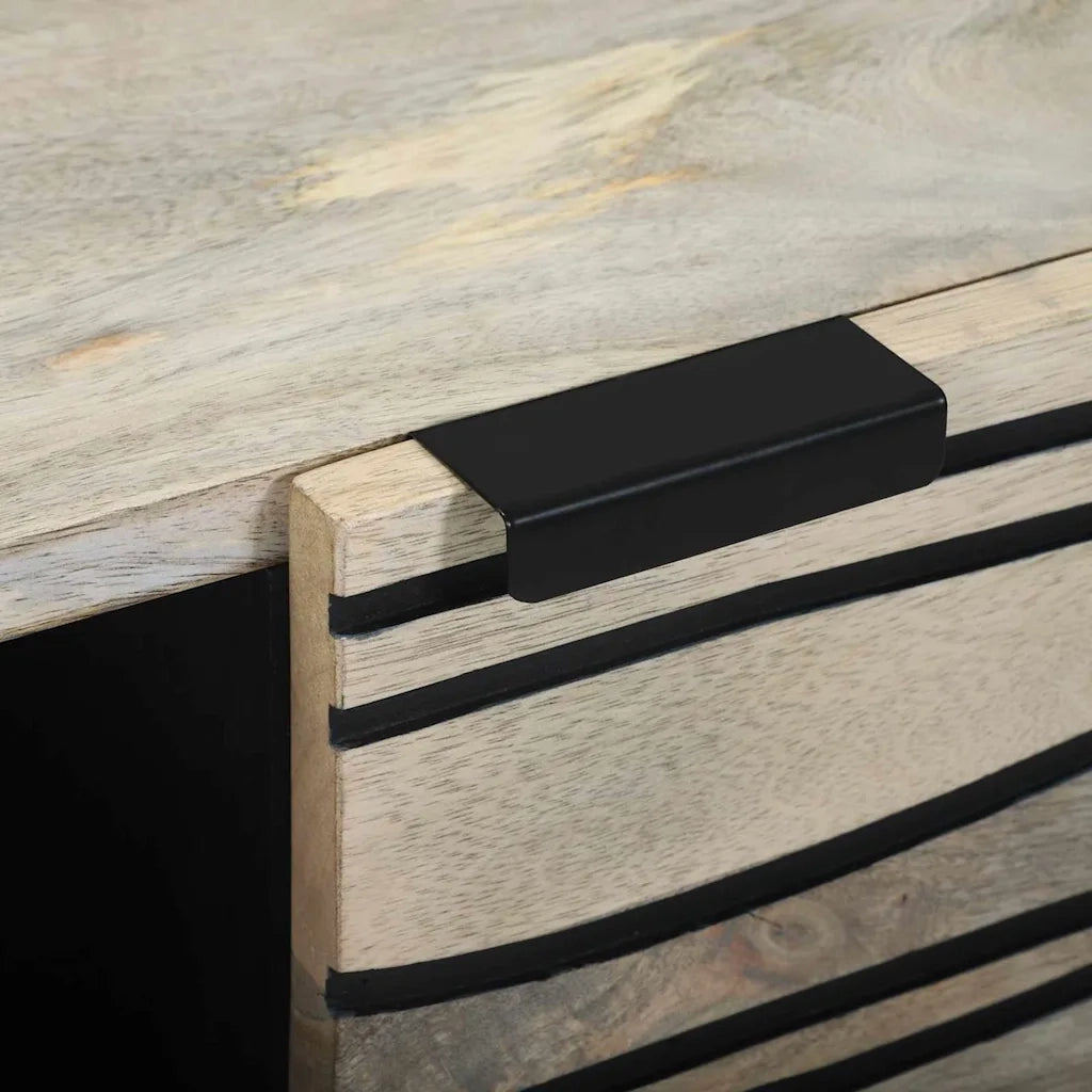 Tavolino da Salotto-Tavolino da soggiorno-Tavolo Beige e Nero 80 x 50 x 40 cm 801469