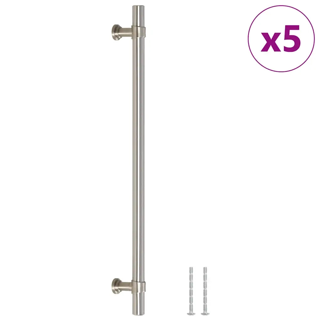 Poignées d'armoire 5 pcs argenté 224 mm acier inoxydable