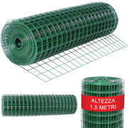 Rete Metallica Elettrosaldata 1,5 x 25 mt Maglia 50x75mm Zincata per Recinsione