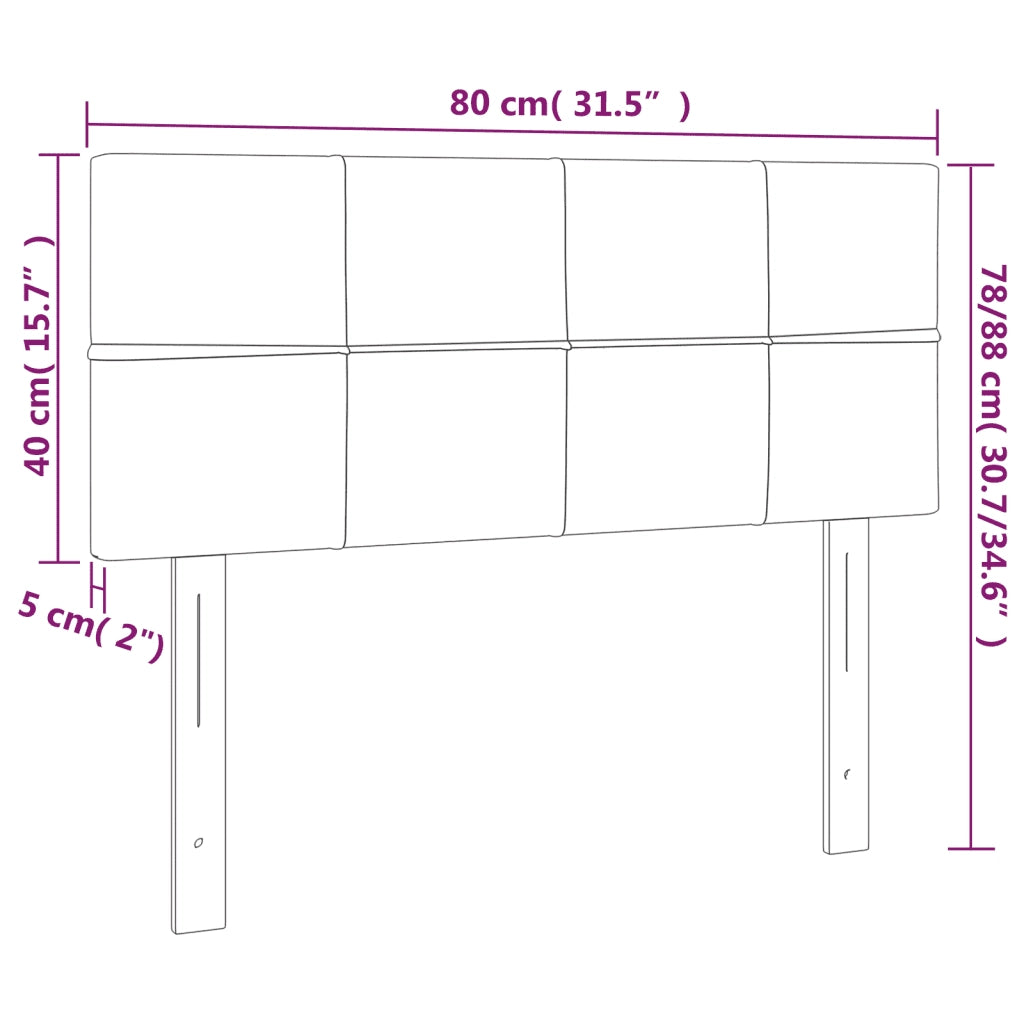 Testiera-Testata Decorativa Grigio Chiaro 80x5x78/88 cm in Velluto 749903