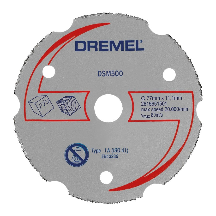 Disco da Taglio Multiuso Dremel DSM500 per Plastica Legno Cartongesso PVC