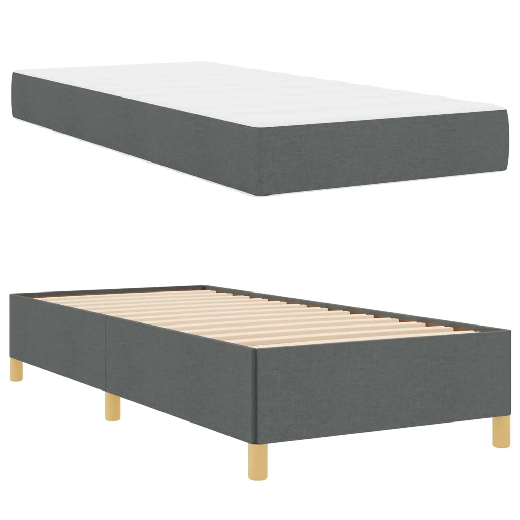 Struttura del letto Grigio scuro 80 x 200 cm Tessuto
