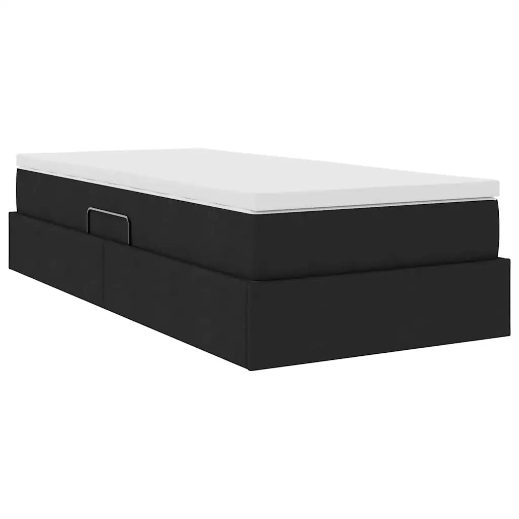 Letto con contenitore e materasso Nero 100 x 200 cm Poliestere 3370208