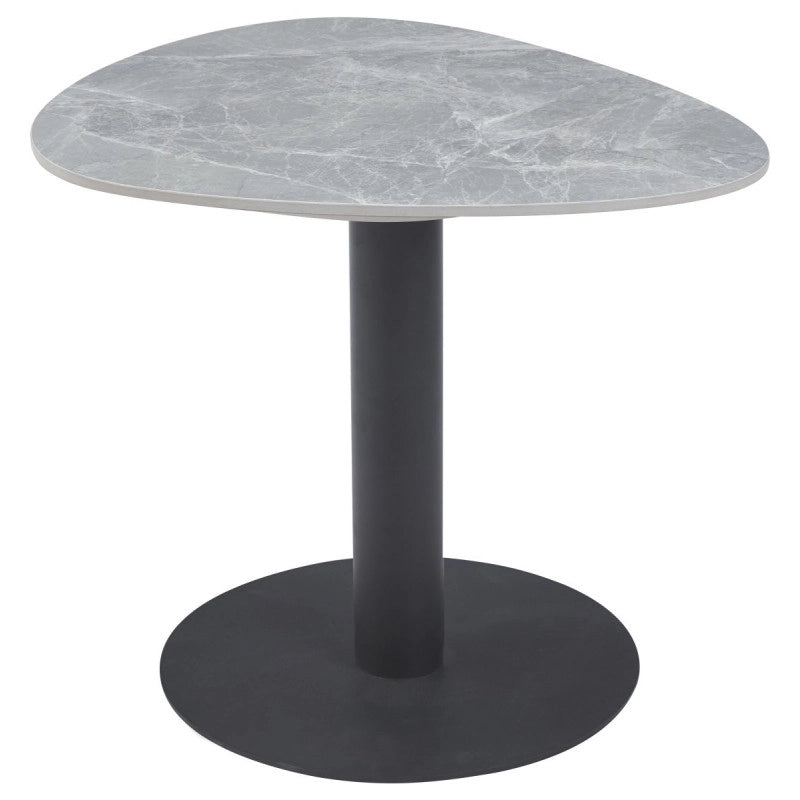 Tavolino Drop 60x50x50cm Grigio Marmorizzato E Nero