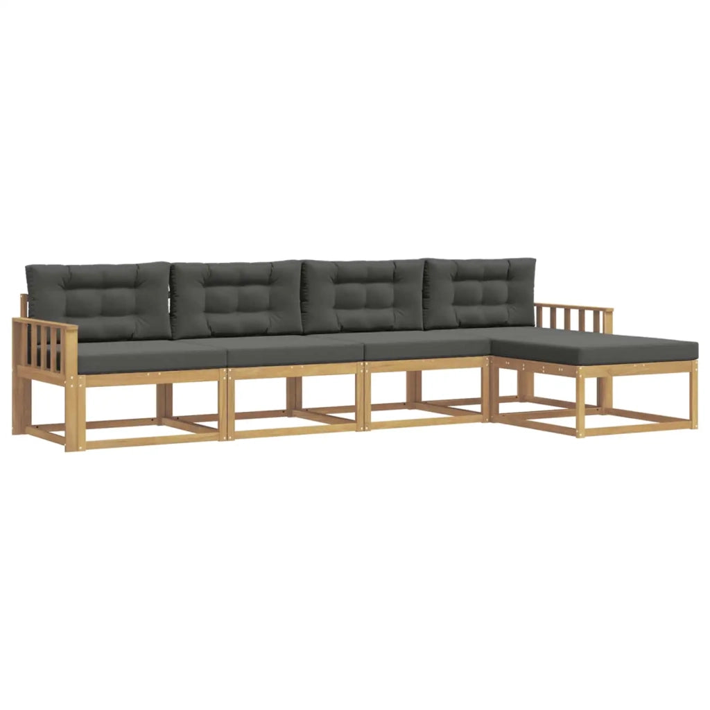 Set di divani da esterno 4 pz Bianco e Antracite Poliestere 3386301