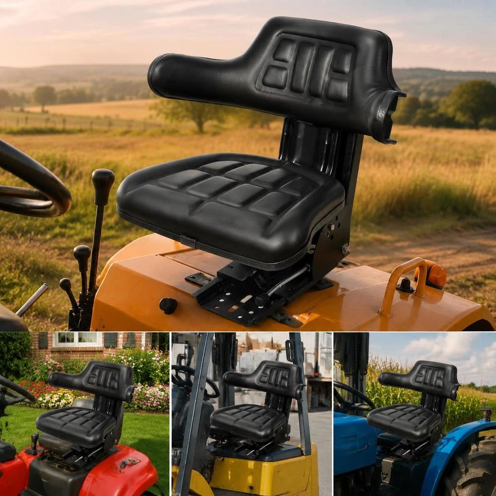 Tractor Seat With Suspension, Black