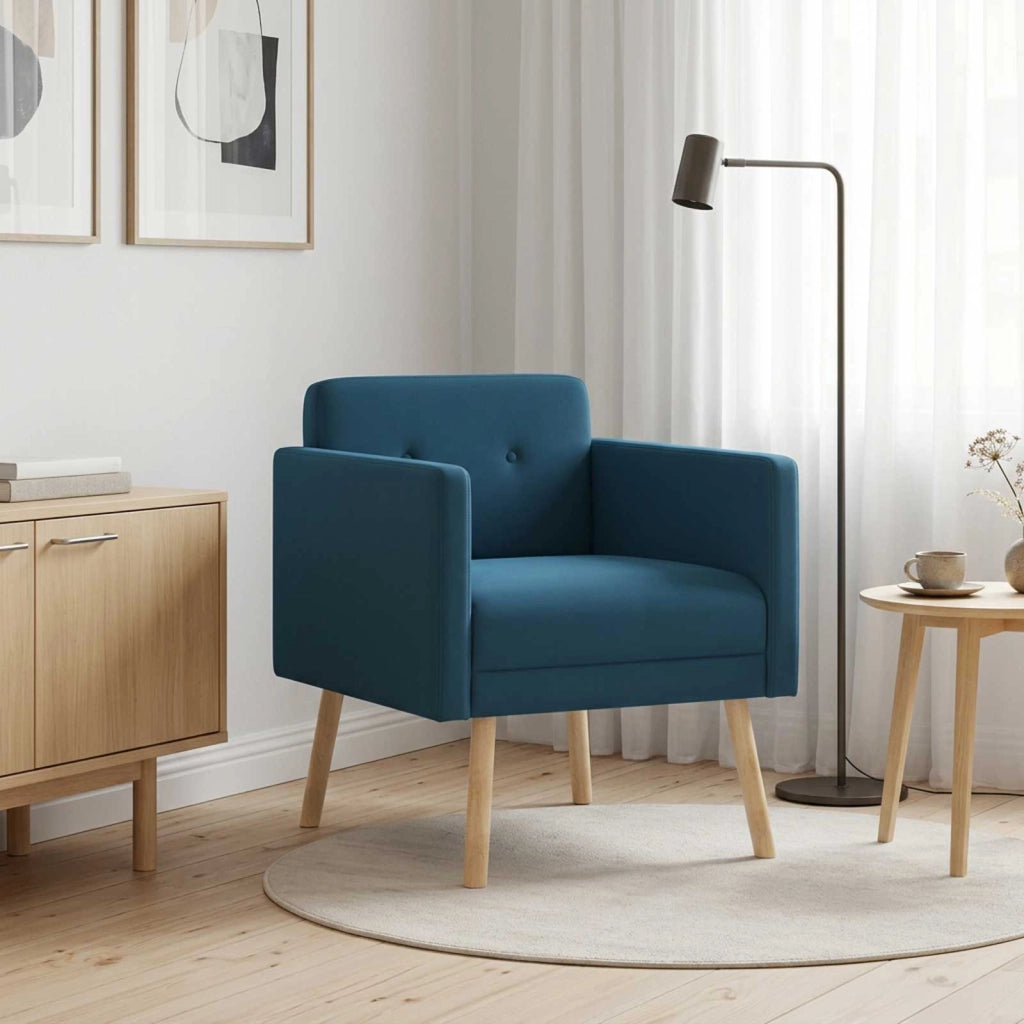 Poltrona decorativa Blu Velluto 42044804
