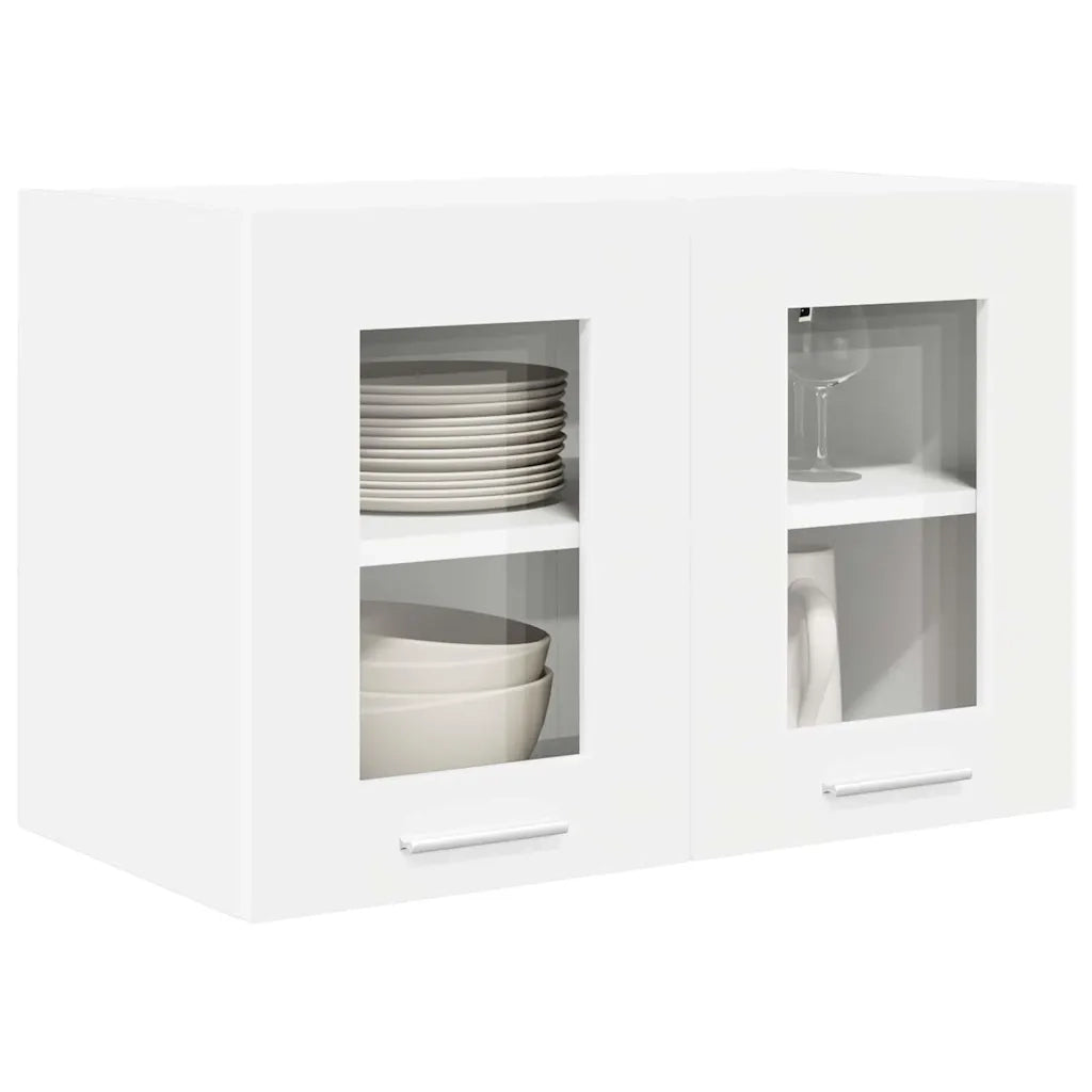 Armoire suspendue 2 pc Blanc Bois d'ingénierie