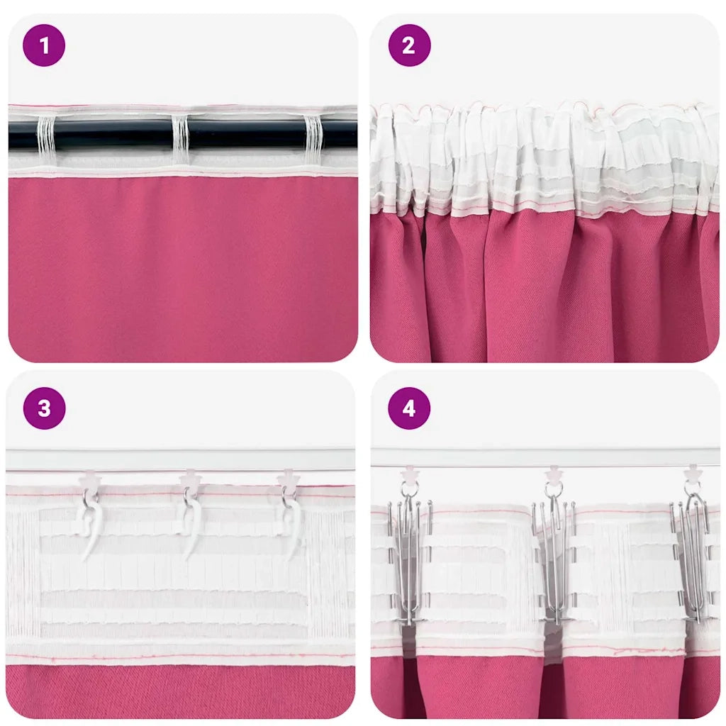 Tende Blackout con Anelli 2 pcs Rosa Vivo 175 x 140 cm 4107514