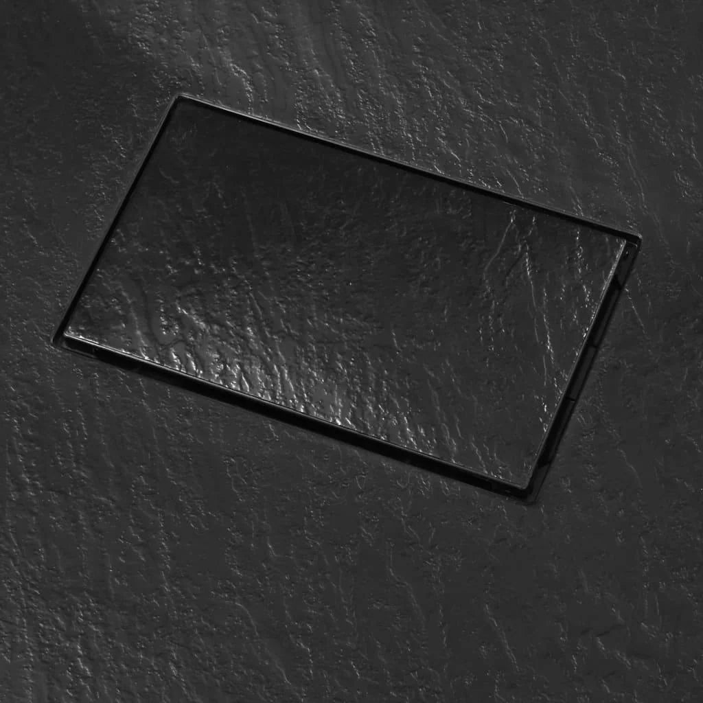 Piatto doccia rettangolare per bagno casa interno foro di scarico standard 9 cm SMC 90 x 90 cm nero 02_0003457