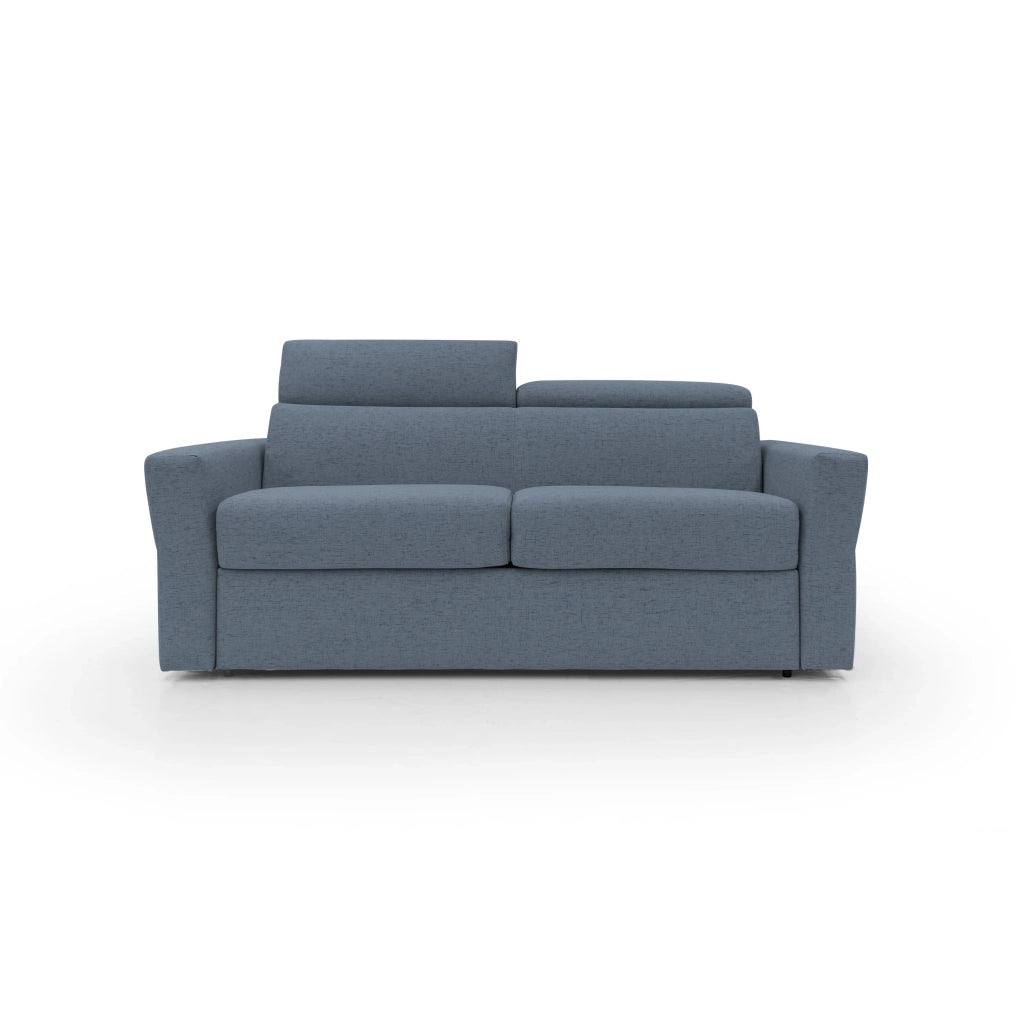 Avalon Divano letto con materasso H18 200 cm (mat. 140x197 cm) blu