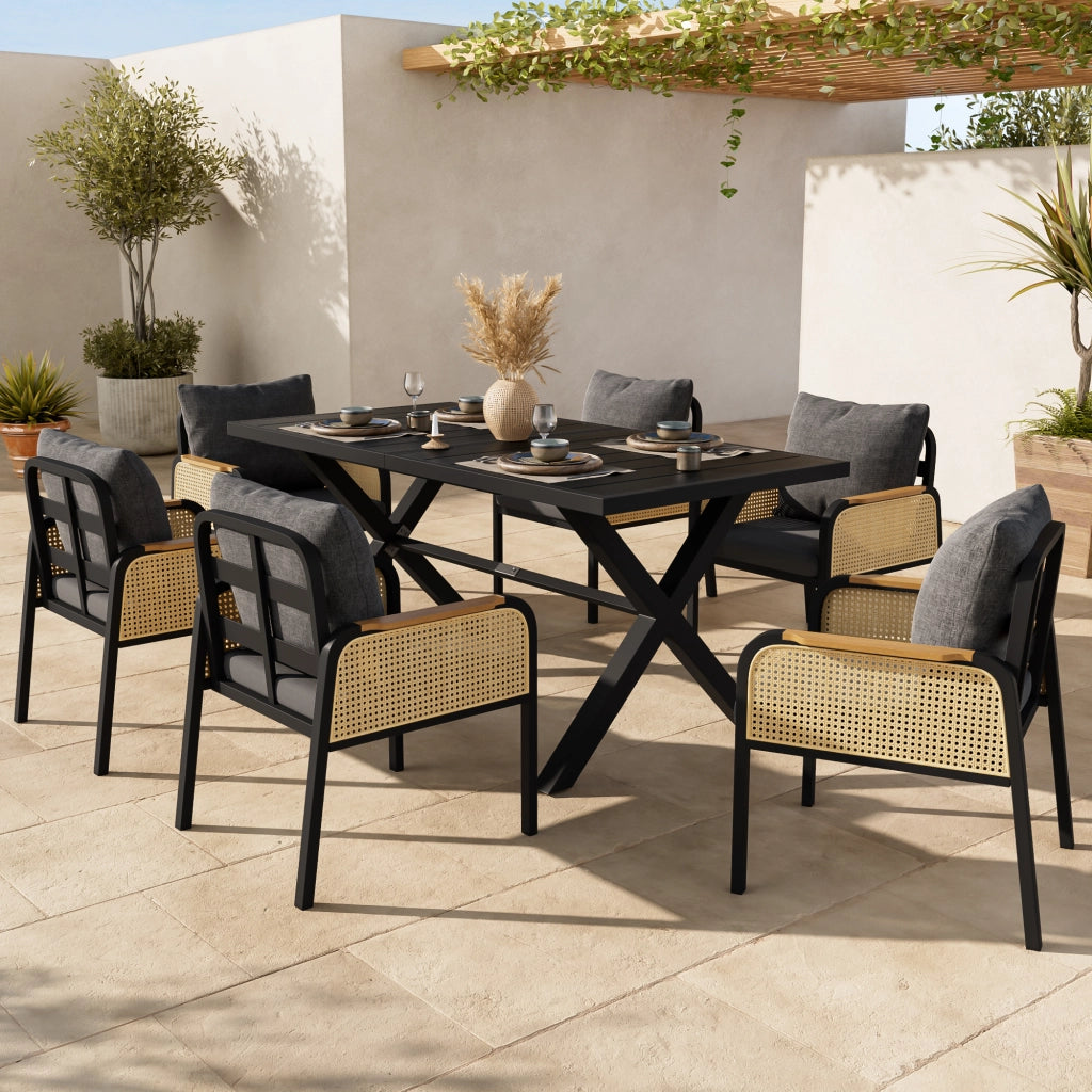 Divano da Giardino Set ¨C MINIMAL ¨C Metallo, Cuscini Inclusi