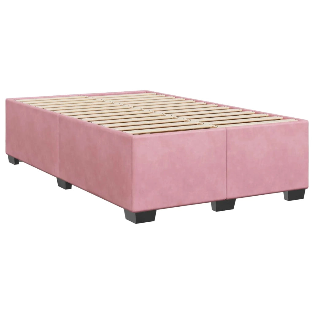 Letto con Box Spring, Materasso e LED Rosa 120 x 190 cm Velluto 3452149