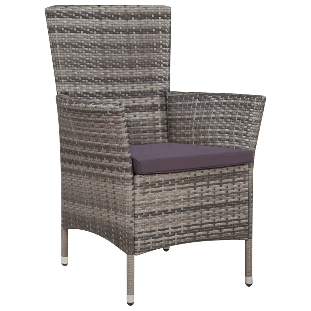Set da Bistrot 3 pz | Set Salotto da Giardino in Polyrattan Grigio