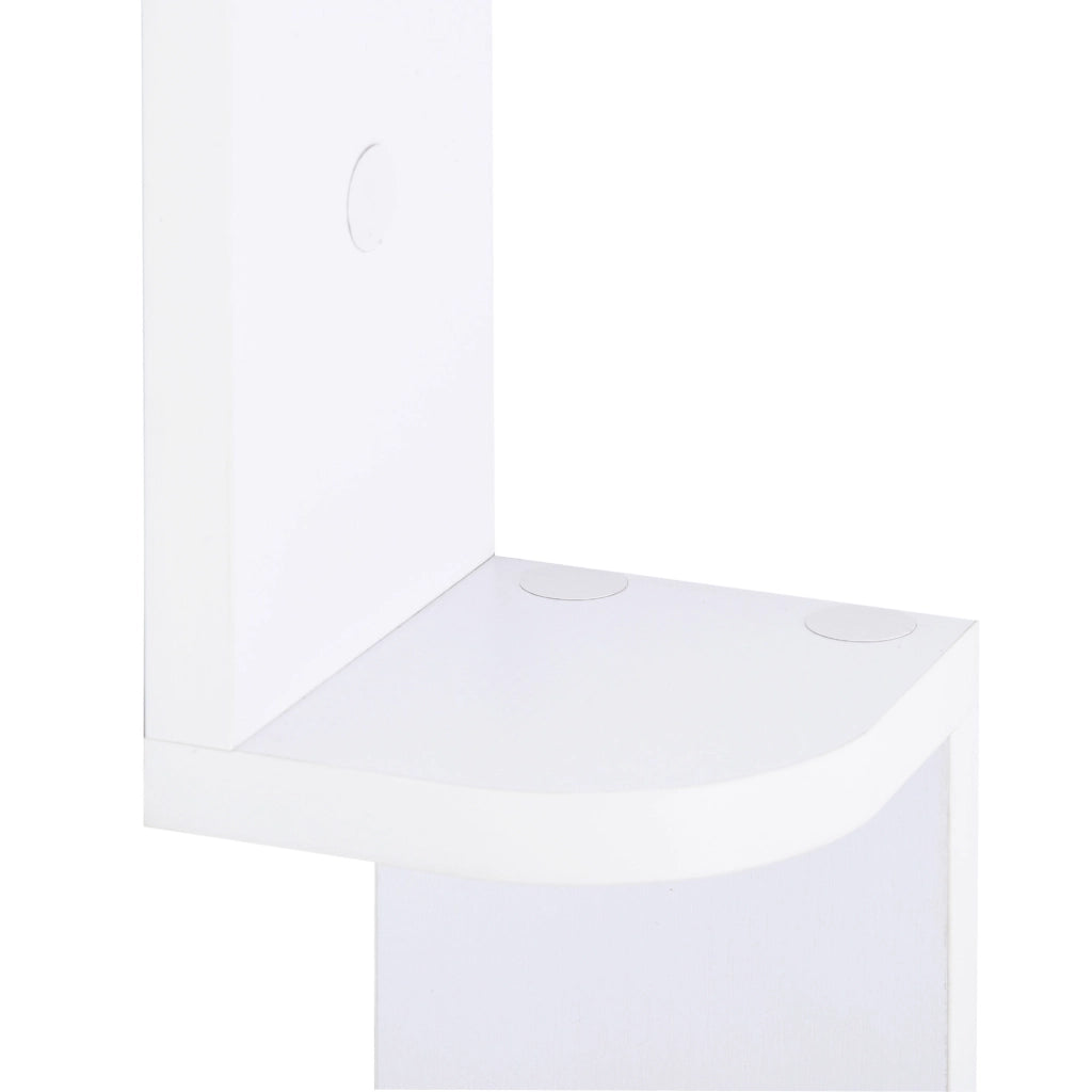 Scaffale angolare a parete 5 ripiani zigzag ¨C Xylo ¨C legno bianco 120cm