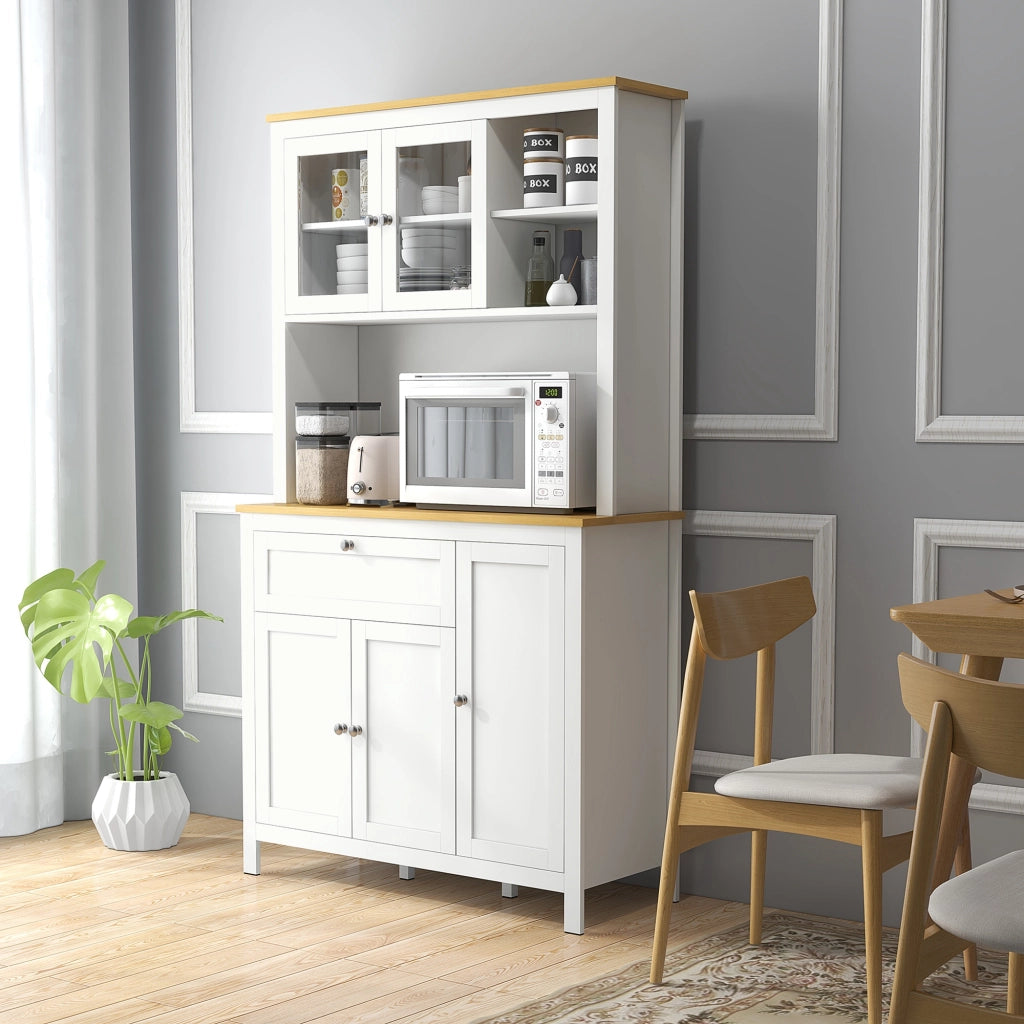 Mobile Cucina con Cassetti e Ripiani ¨C Xylo ¨C Legno Bianco 100x40x180 cm
