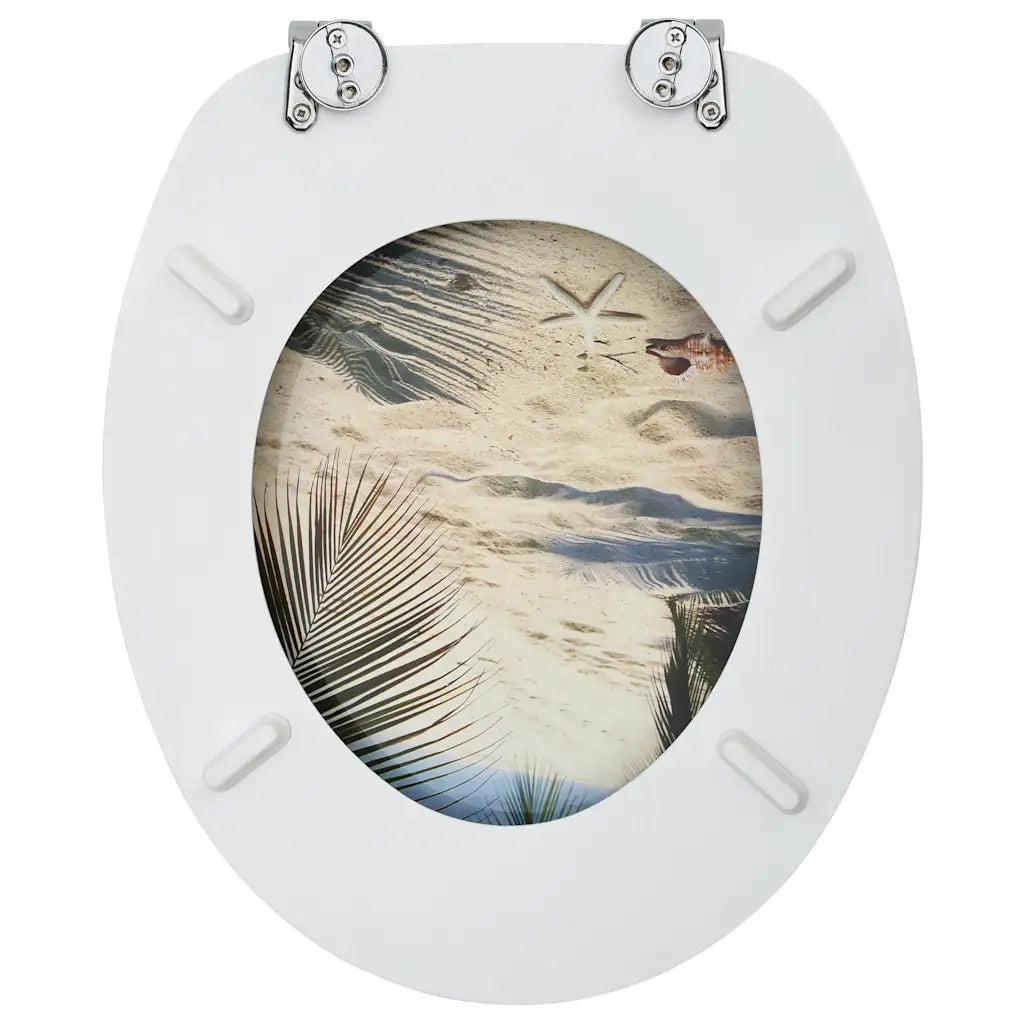 Tavoletta WC con Coperchio MDF Design Spiaggia CFW8076655