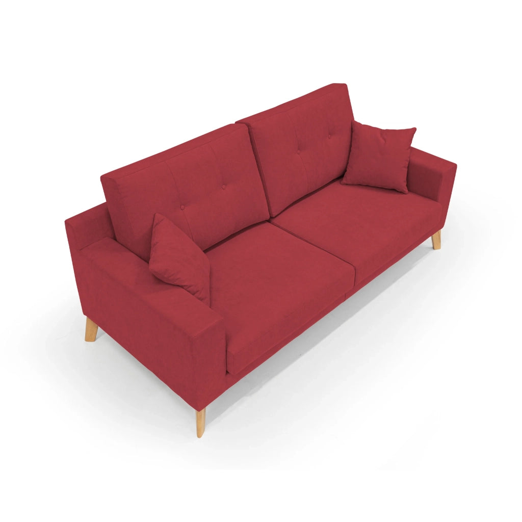 Danish Divano moderno in tessuto morbido impermeabile T02 206 cm rosso