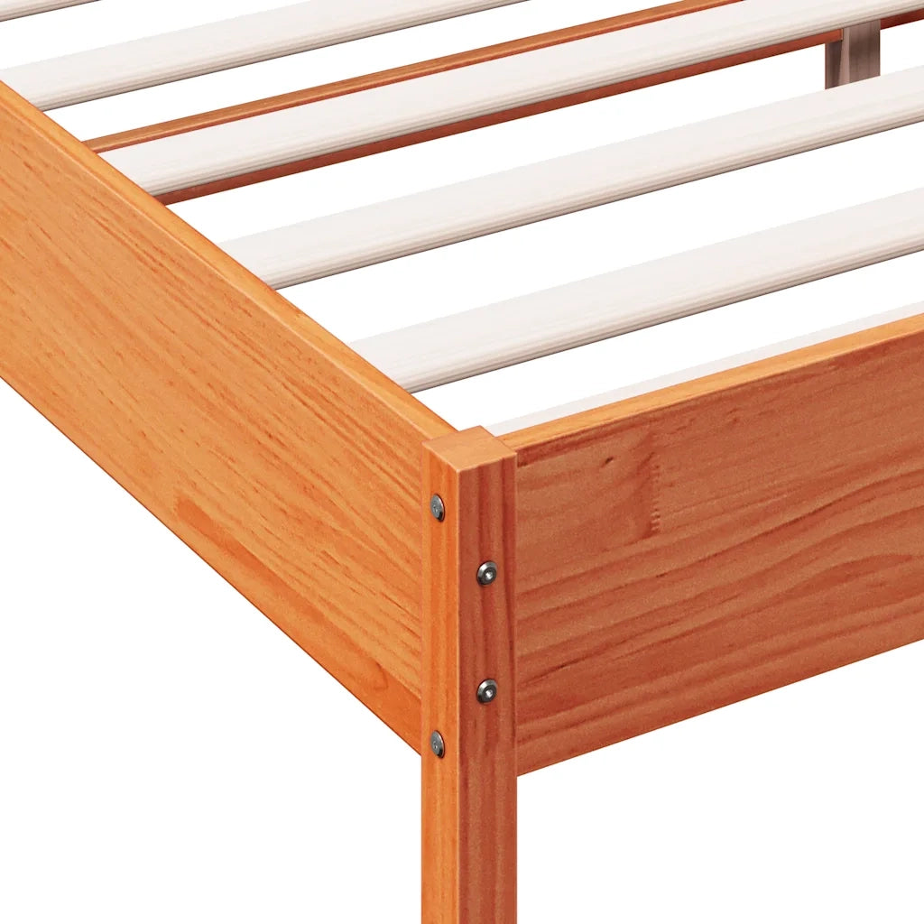 Letto senza Materasso-Struttura Letto Marrone Cera 120x190 cm in Legno di Pino 161116