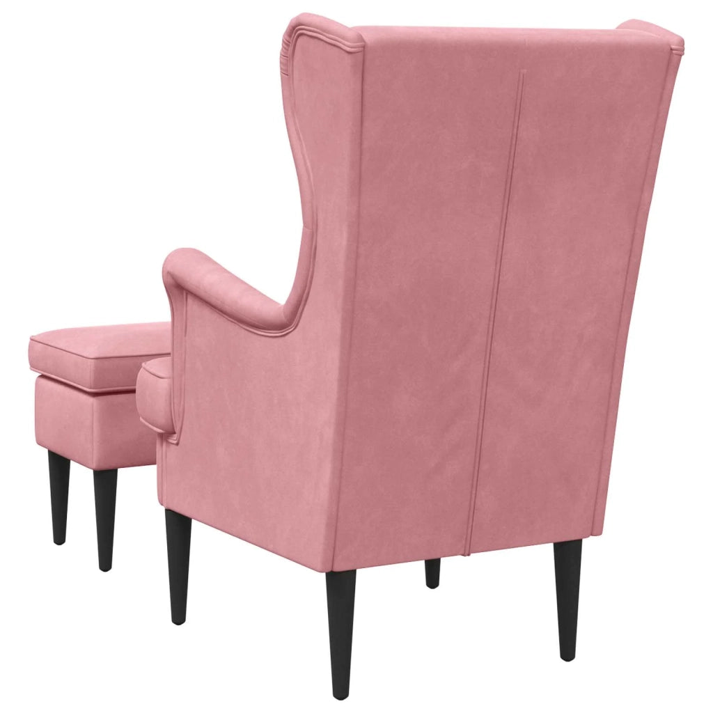 Poltrona con Ottomano 2 pz Rosa Velluto 3418826