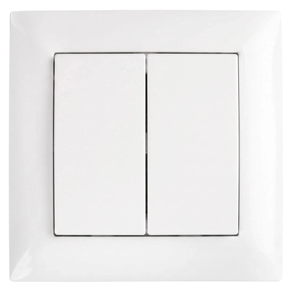 Interruttore Doppio Con Cornice Oste Jnh007-w White