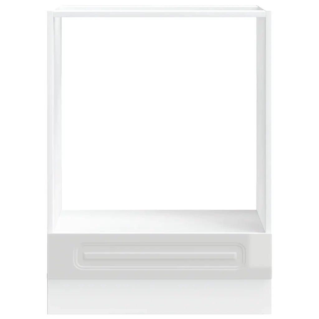 Mobiletto da forno compatto per la cucina 60 x 46 x 81,5 cm con piedini regolabili in legno composito bianco lucido 02_0049942