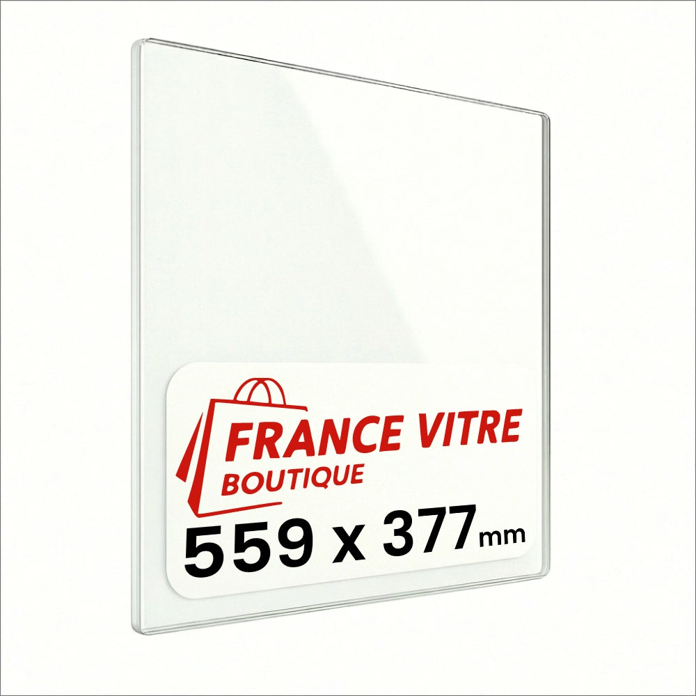 559 x 377 x 4 mm - Vetro per stufa a legna - vetro camino di ricambio - vetro per caminetto resistente al fuoco - France Vitre