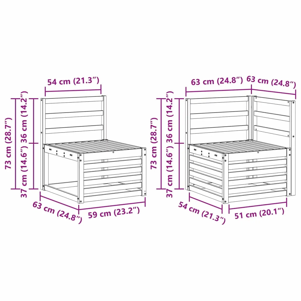 Set di divani da esterno 7 pz Naturale Legno di Acacia Massello 3384890