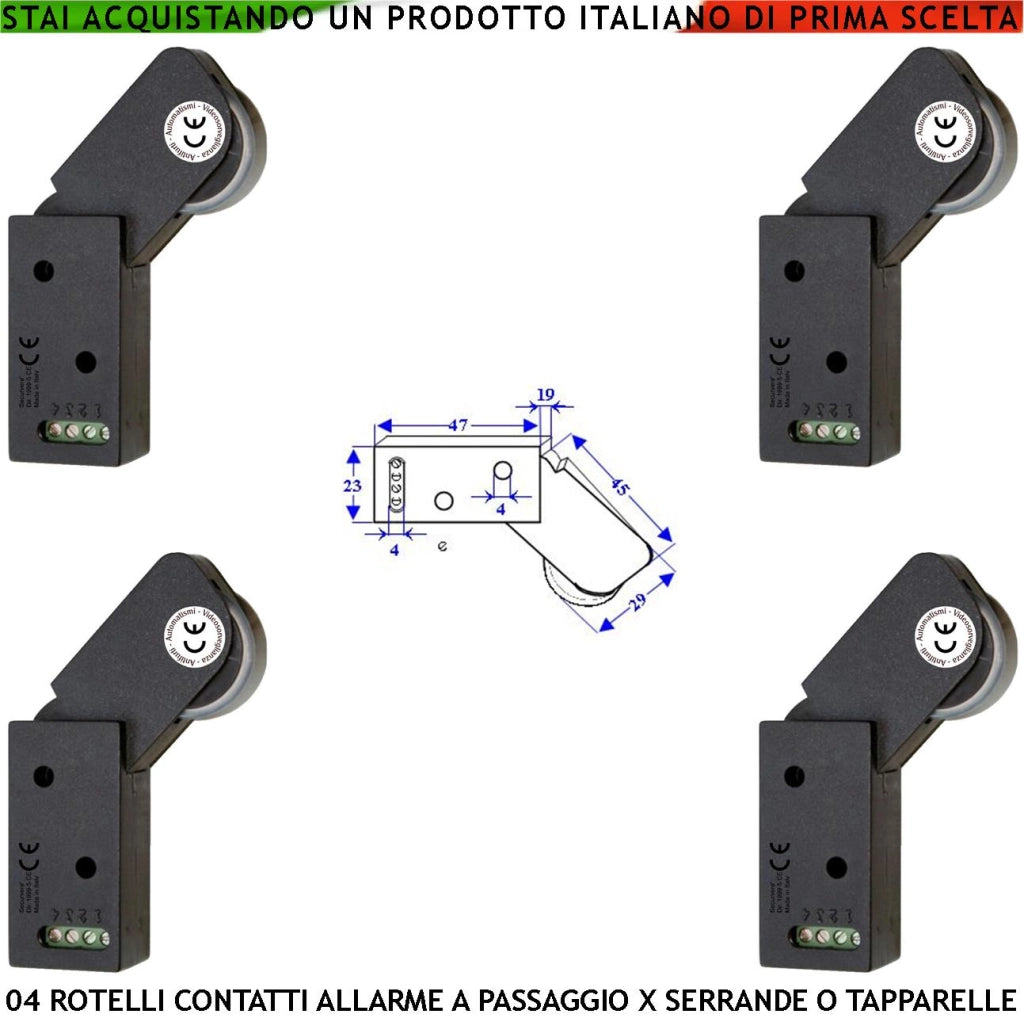 Contatto di Allarme per Serranda 4 Rotello Marroni Proteggono la Tapparella Contro il Sollevamento lo Switch Mosso dalla Rotella Con Gammes Genera Impulsi Veloci 50 mS Necessita di Conta Impulsi