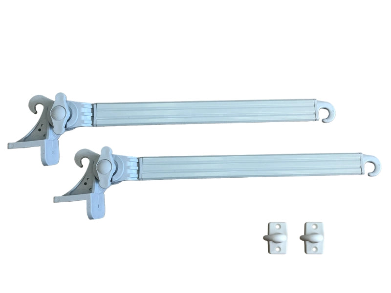 Braccetti per Tende da Sole in Alluminio 50 cm Coppia Kit con Ganci Vari Colori