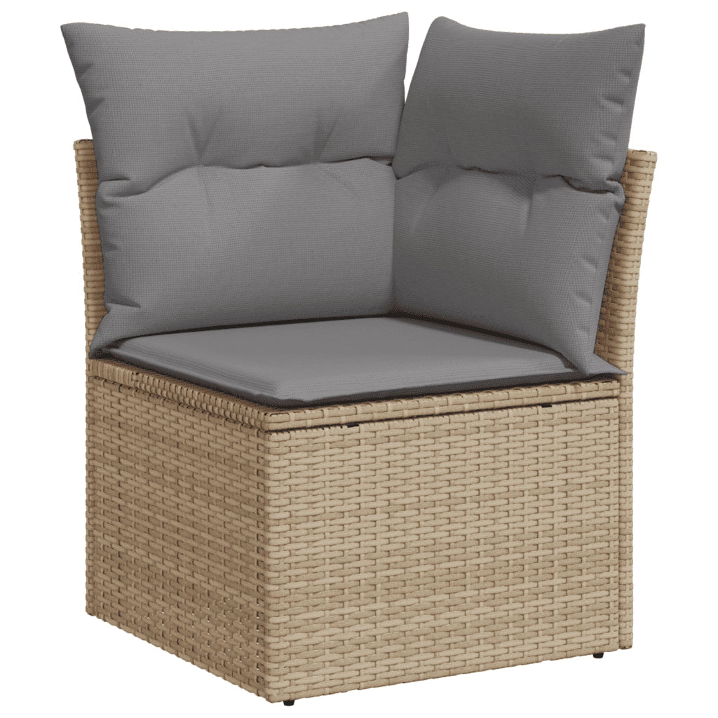 Set Divano da Giardino 14 pz con Cuscini Beige Misto Polyrattan 3257172