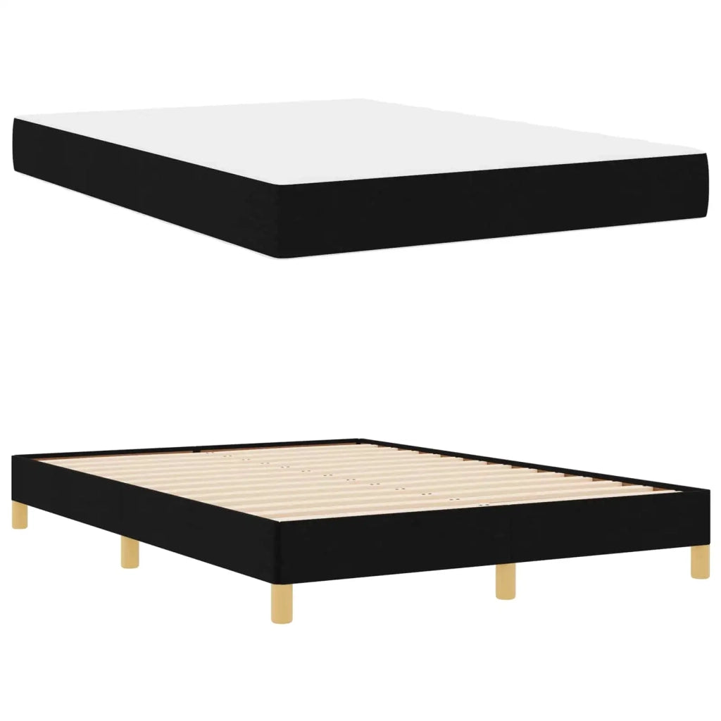 Letto a molle con materasso Nero 160 x 200 cm Tessuto