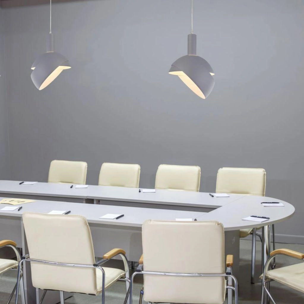 Lampadario LED con Paralume in Alluminio e Portalampada E14 (Max 60W) Colore Grigio SKU 3922