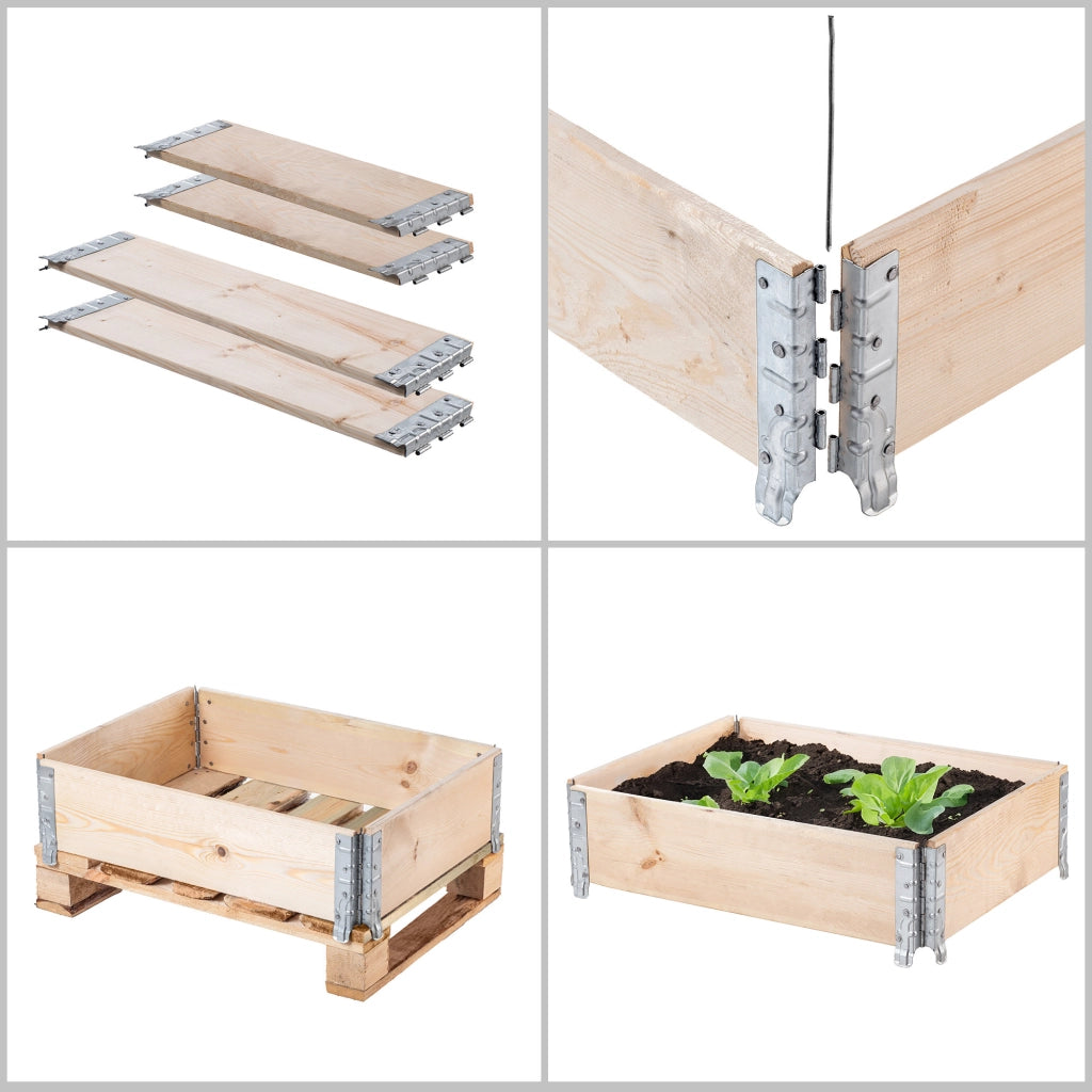 KADAX Prolunga per pallet in legno 60x80 cm, letto per container, confezione da 2