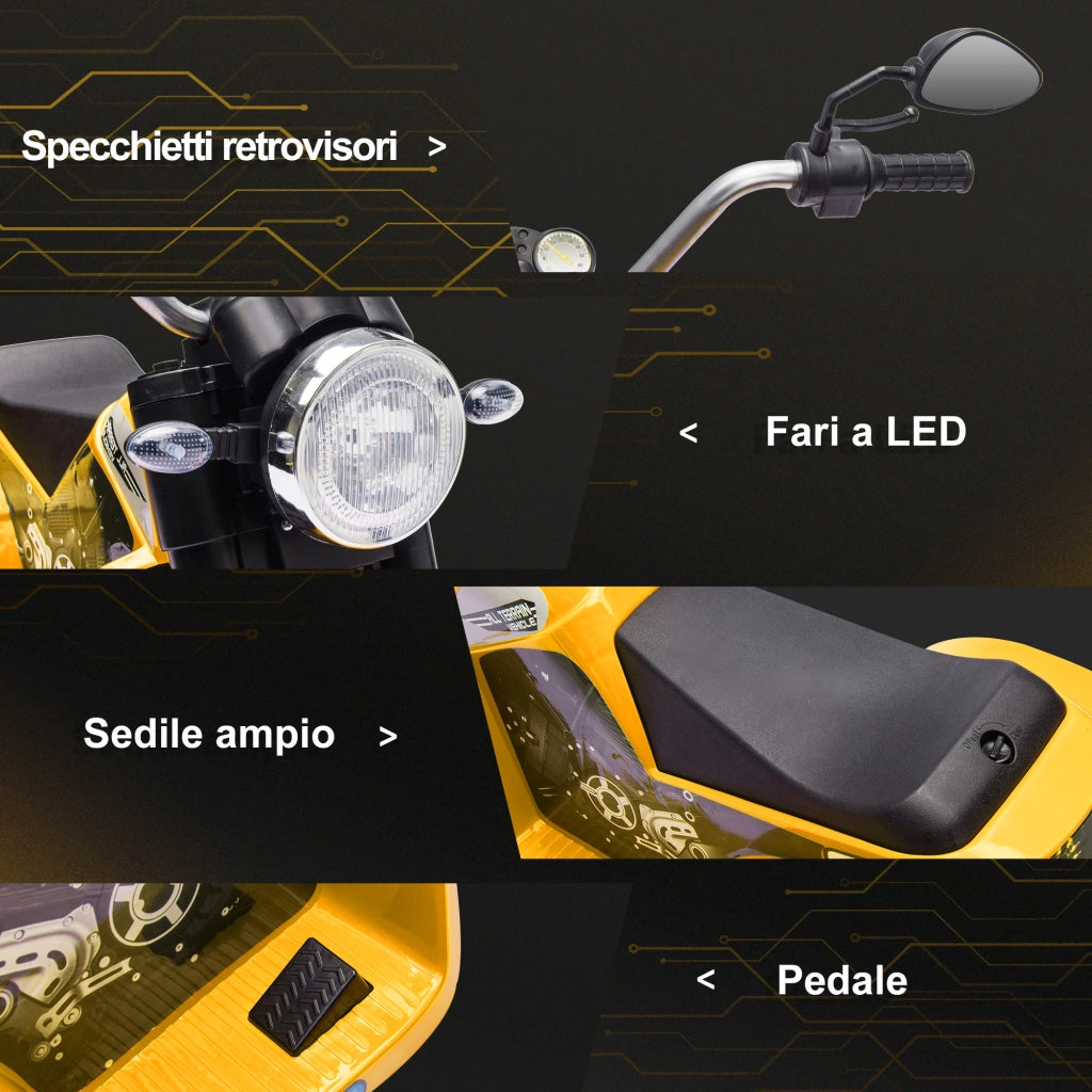Moto Elettrica per Bambini ¨C zephmum ¨C Gialla 72x57x56