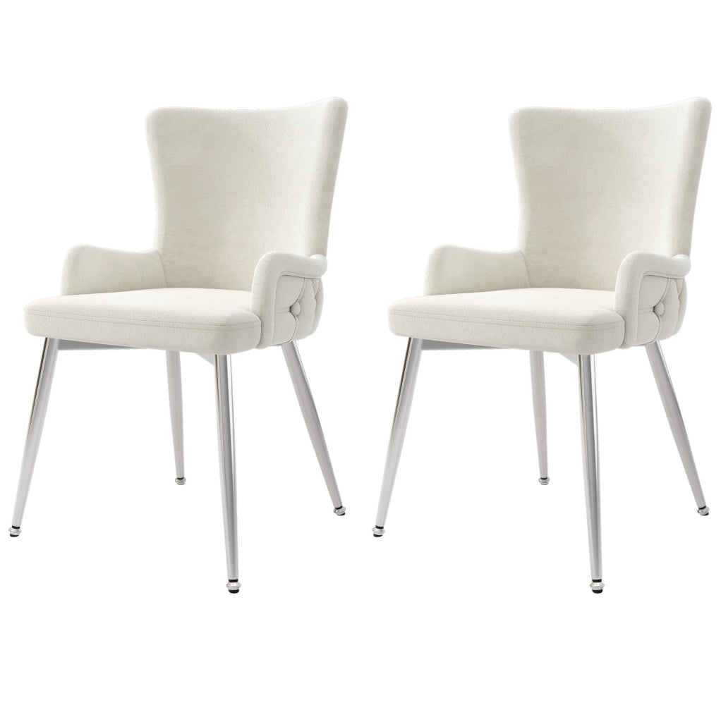Sedia da pranzo 55x55x85 cm beige – velluto, set da 2