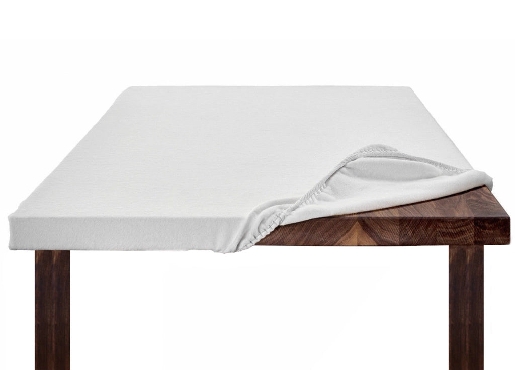Copritavolo Mollettone SalvaTavolo SottoTovaglia Protezione Macchie Feltro Bianco Elastico Sul Bordo Made In Italy - rotondo 120 - Bianco