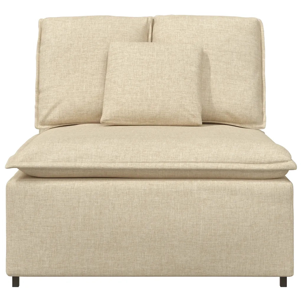Modulo Centrale Divano Modulare con Cuscini Crema 100 cm 4104423