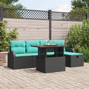 Set Divano da Giardino 6 pcs Nero polyrattan 3361298