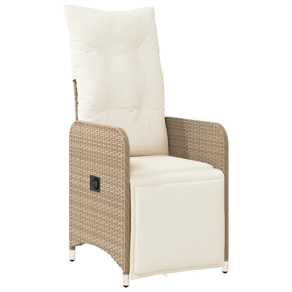 Set da Bistrò da Giardino 9 pz con Cuscini Beige in Polyrattan