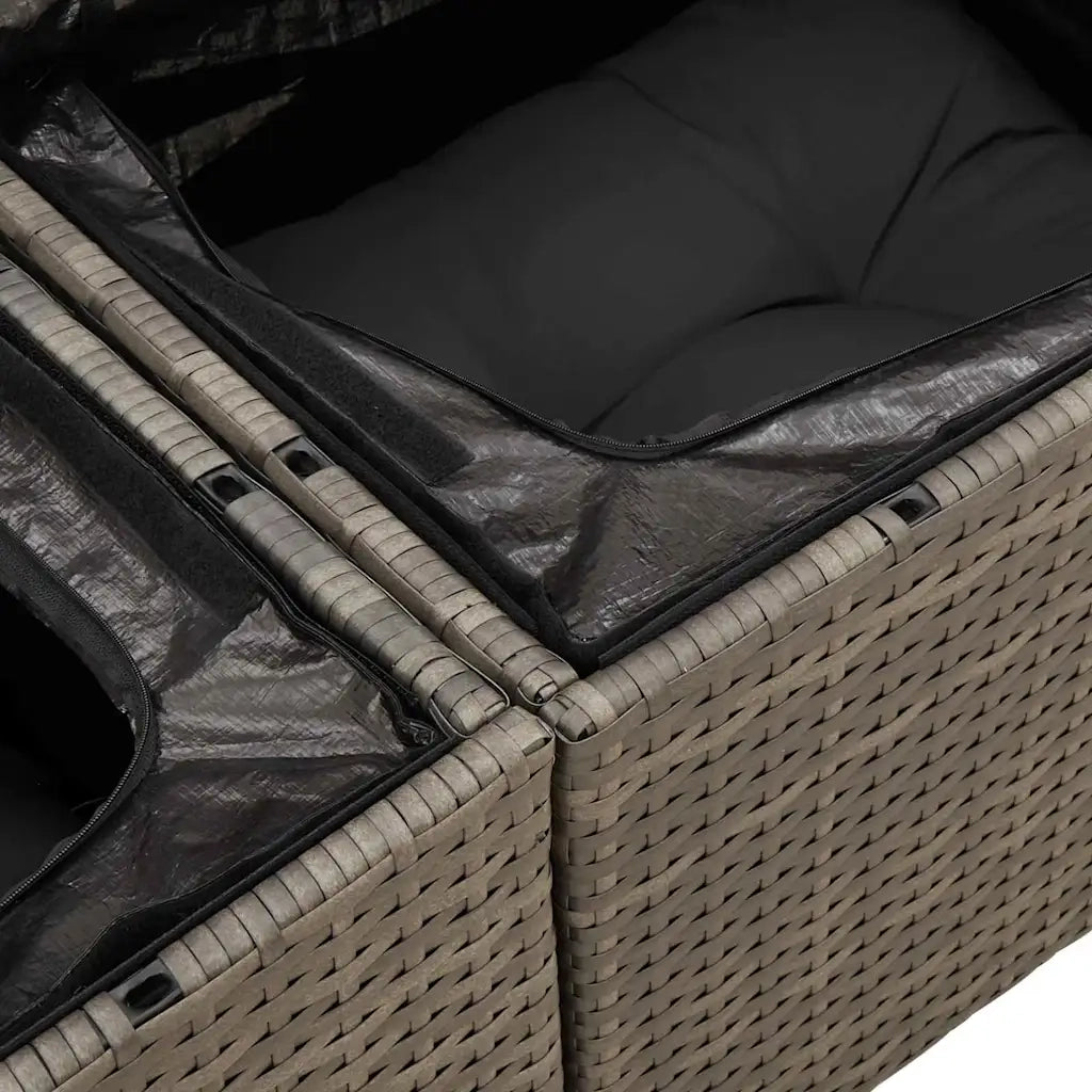 Set Divano da Giardino 6 pcs Grigio polyrattan 3355528