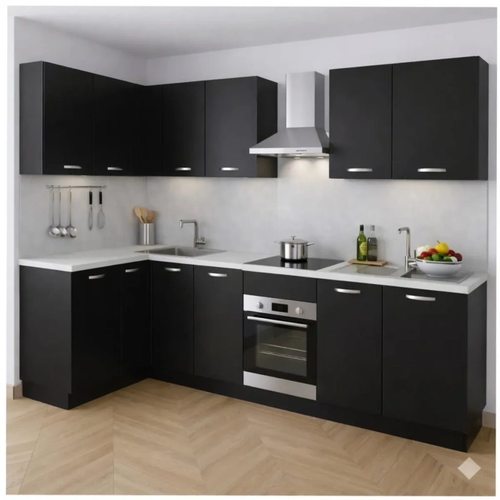 Anta per mobili in Legno nobilitato Compresa di Maniglia 90x30 Nero