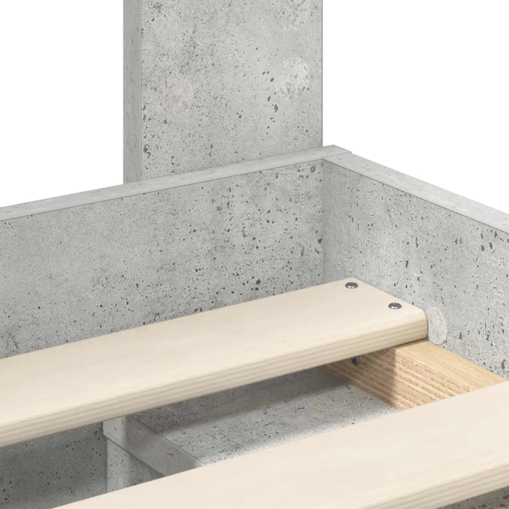 Letto singolo | Letto per adulti | Struttura del letto Grigio Concret¨¨ 100 x 200 cm Pino massello
