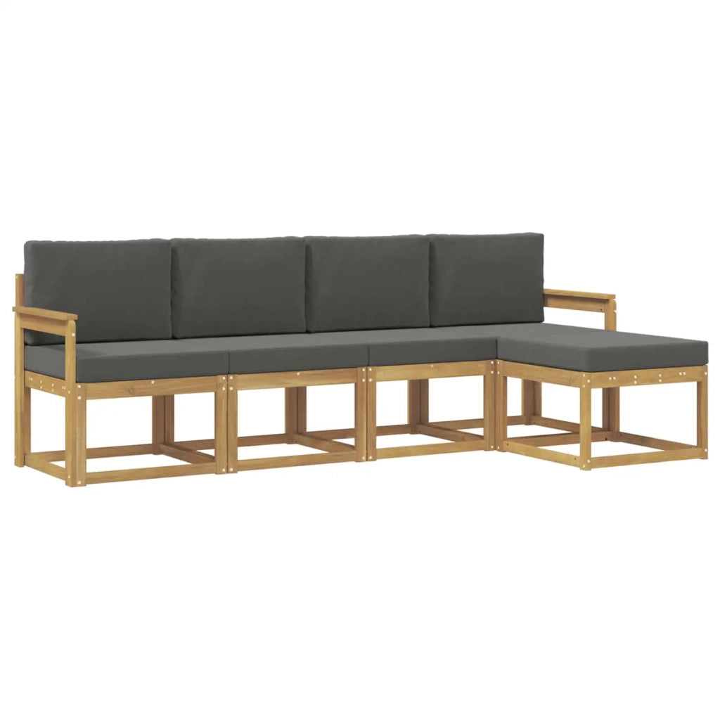 Set di divani da esterno 5 pz Bianco e Antracite 3387481