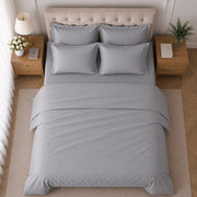 Rotihamo, set Completo Letto Singolo in Cotone, Grigio Pietra