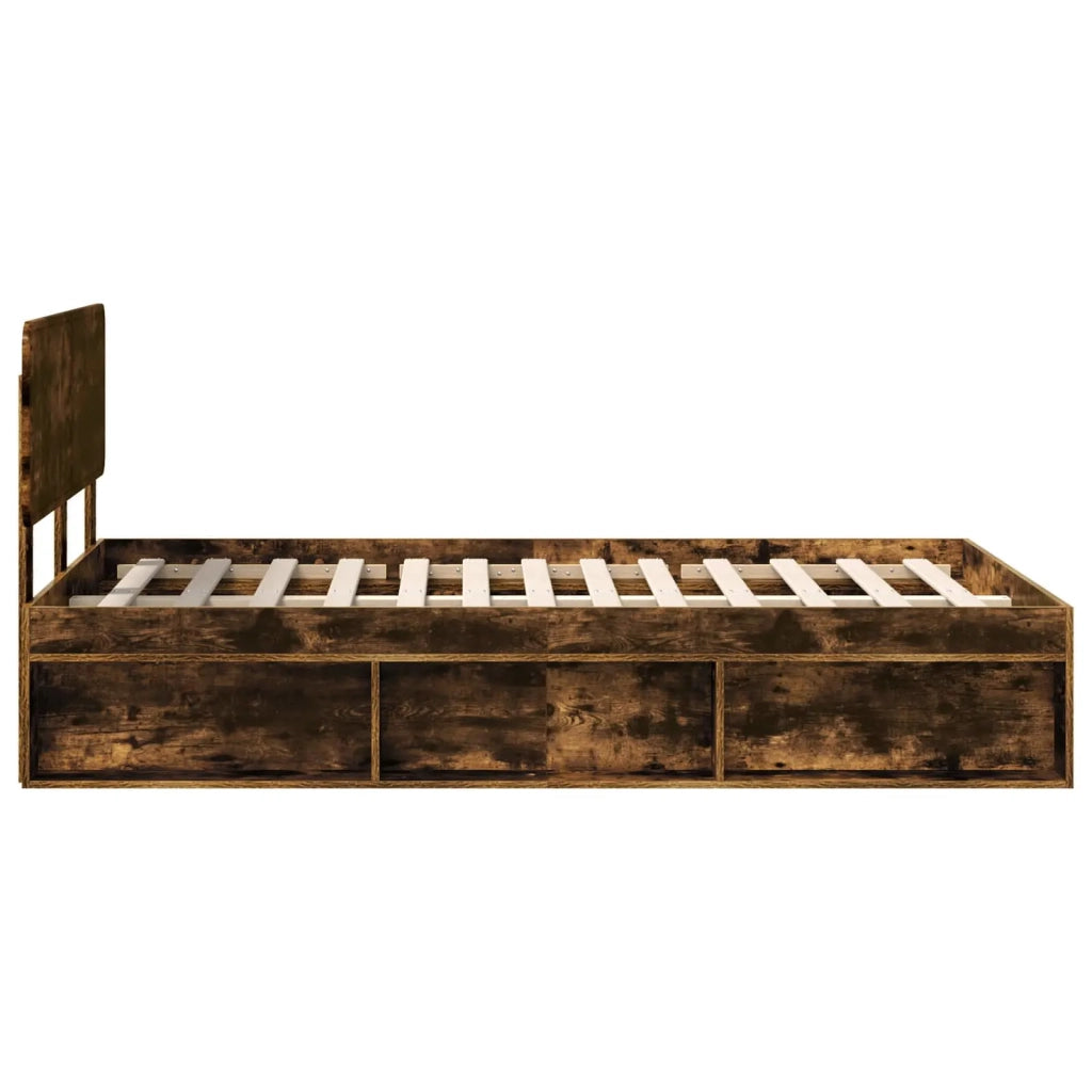 Letto matrimoniale | Letto per adulti | Struttura del letto Rovere fum¨¦ 120 x 190 cm Pino massello